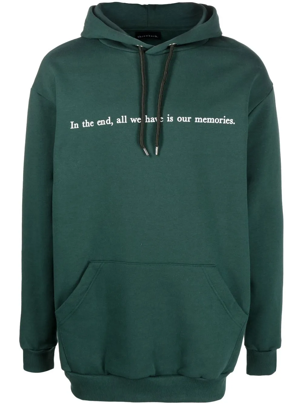 

Throwback. slogan drawstring hoodie - Green