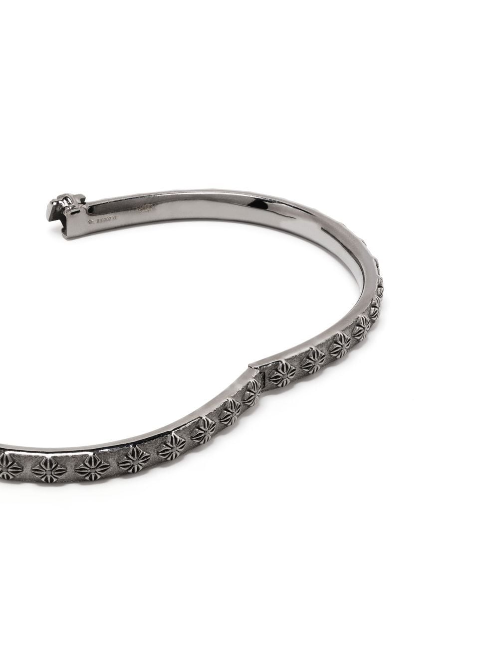 Shop Shamballa Jewels Engraved Diamond-embellished Bangle In Silver