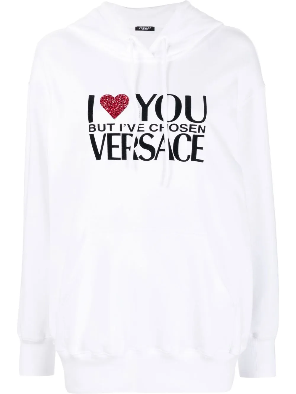 

Versace hoodie con detalles de cristal - Blanco