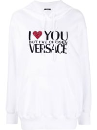 ＜Farfetch＞ Versace スローガン ビジュートリム セーター - ホワイト画像