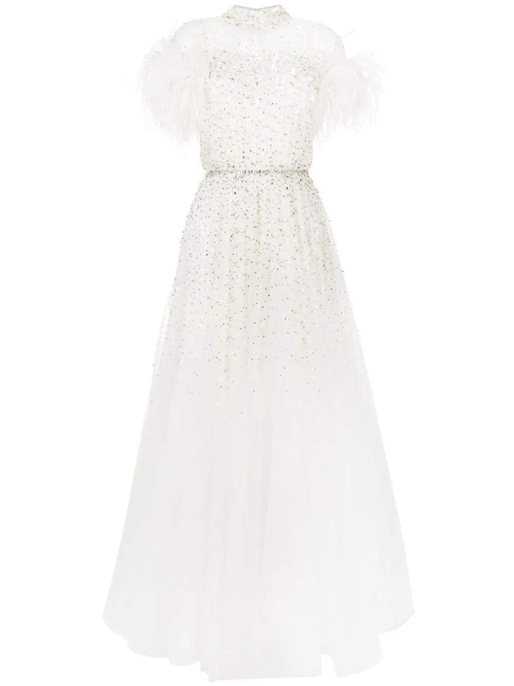 

Jenny Packham Esmeralda crystal-embellished long dress - White