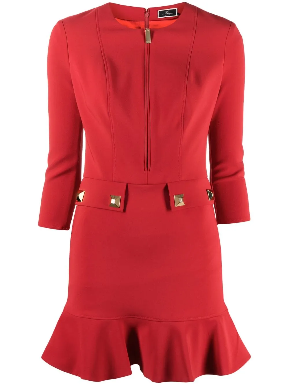 

Elisabetta Franchi stud-embellished peplum minidress - Red