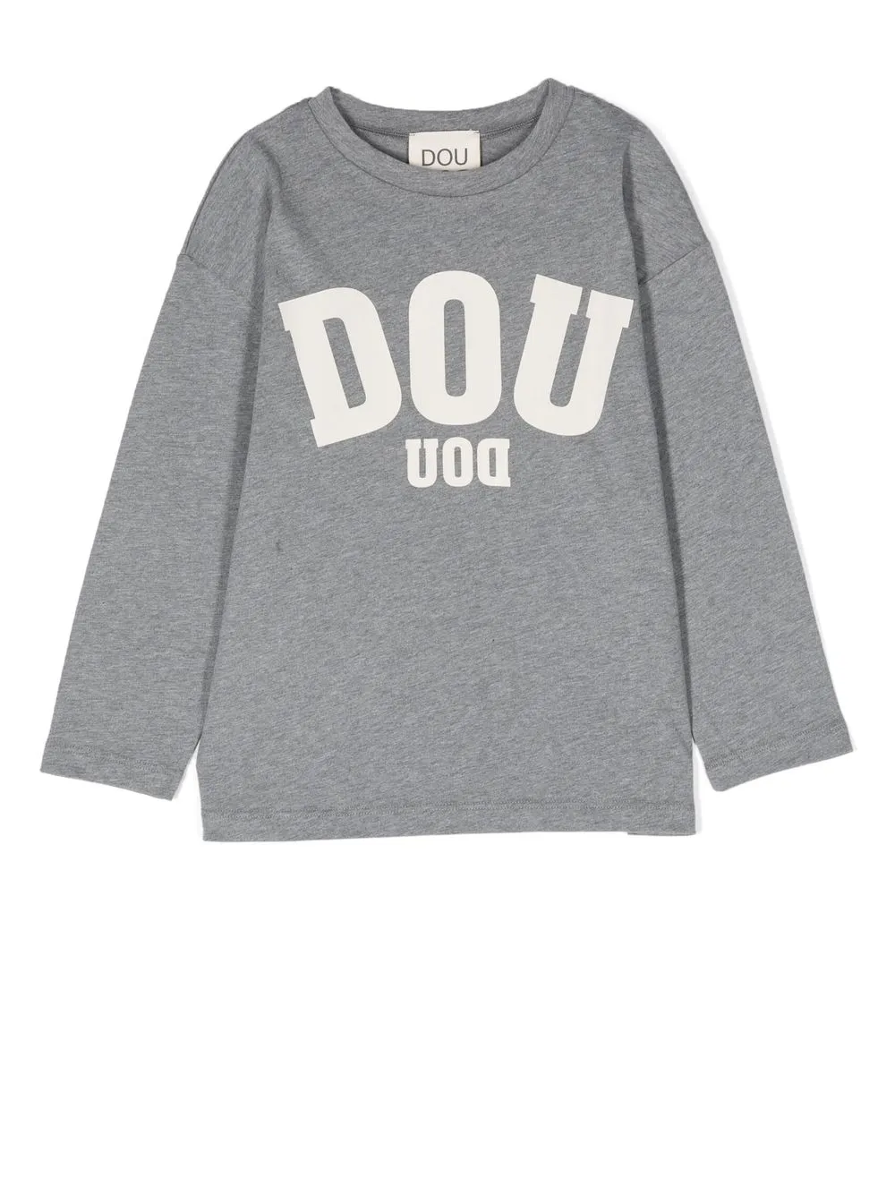 

Douuod Kids playera manga larga con logo estampado - Gris