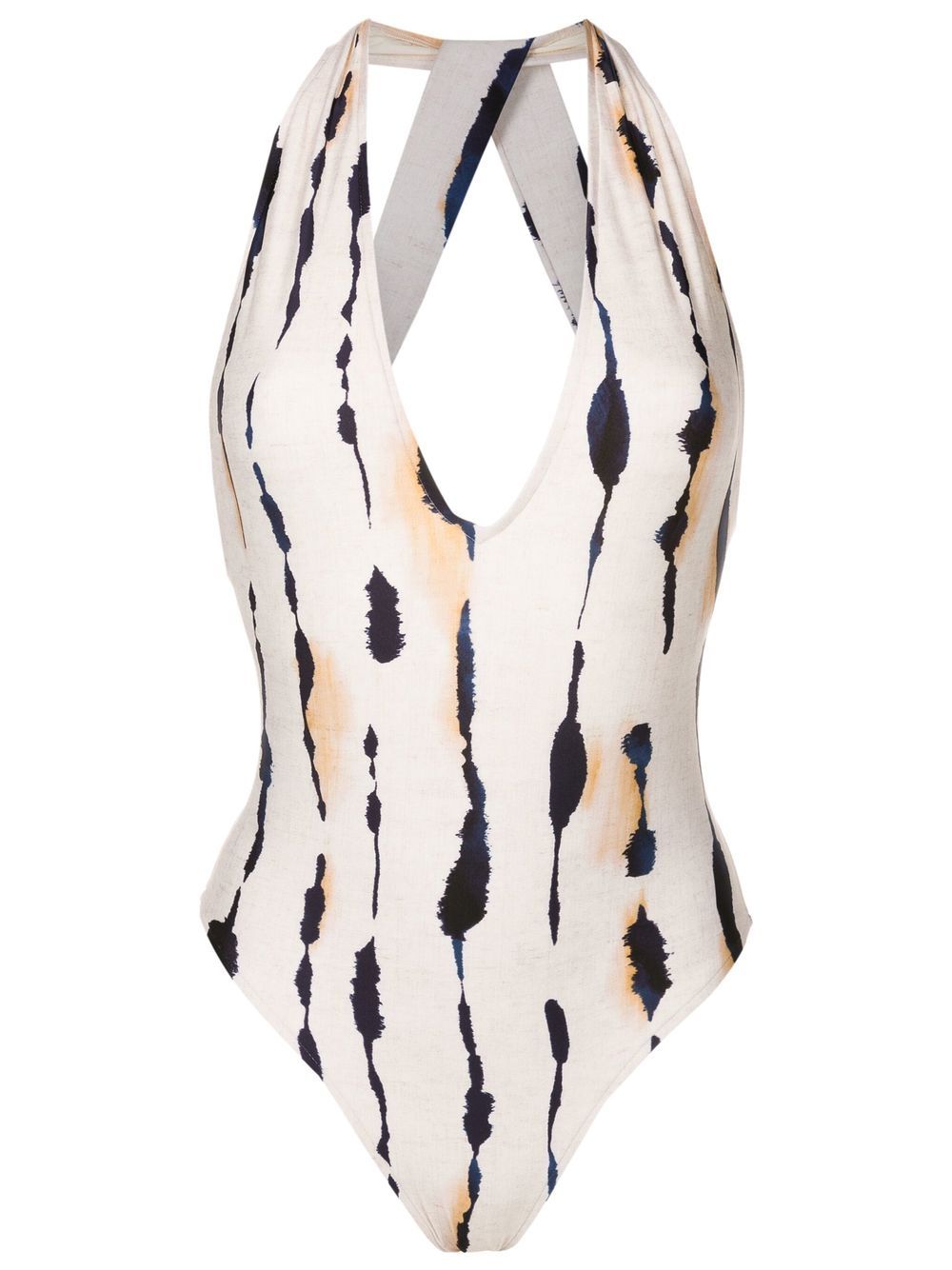 Lenny Niemeyer abstract-print swimsuit - Neutrals