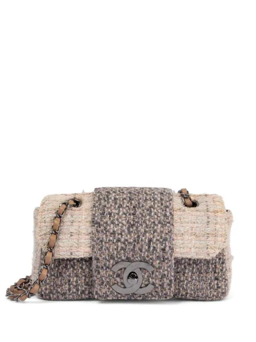 Petit sac porté épaule Classic Flap en tweed (2004) - CHANEL Pre-Owned - Modalova