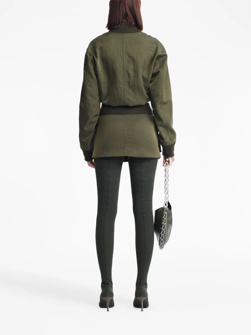 Shop Dion Lee Convertible Bomber Jacket In Green