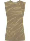 Dion Lee Sunfade crinkle-print tank top - Green
