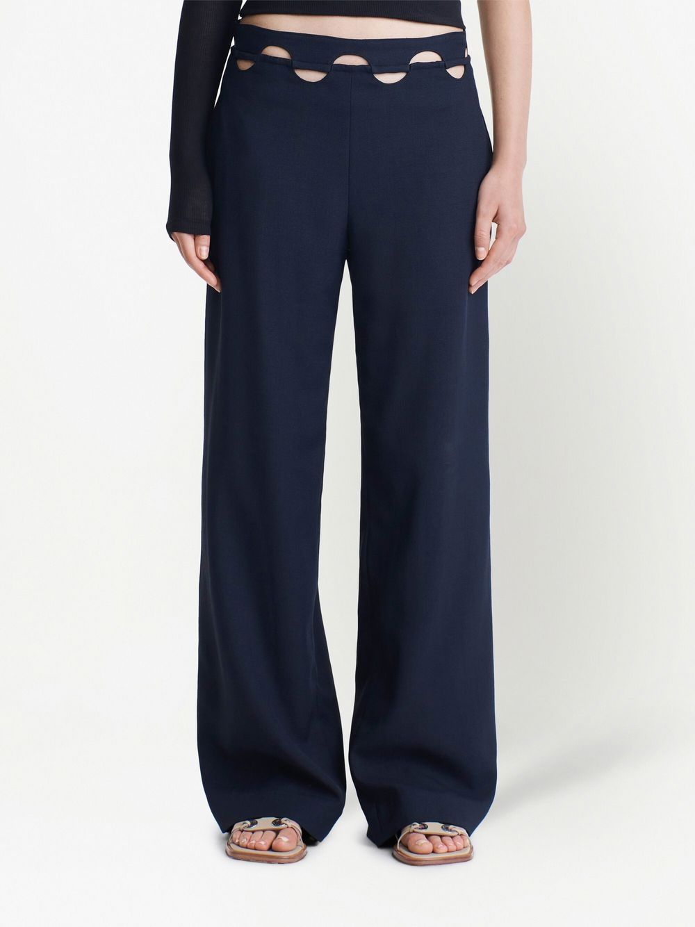 Shop Dion Lee Hinge-seam Straight Trousers In Black