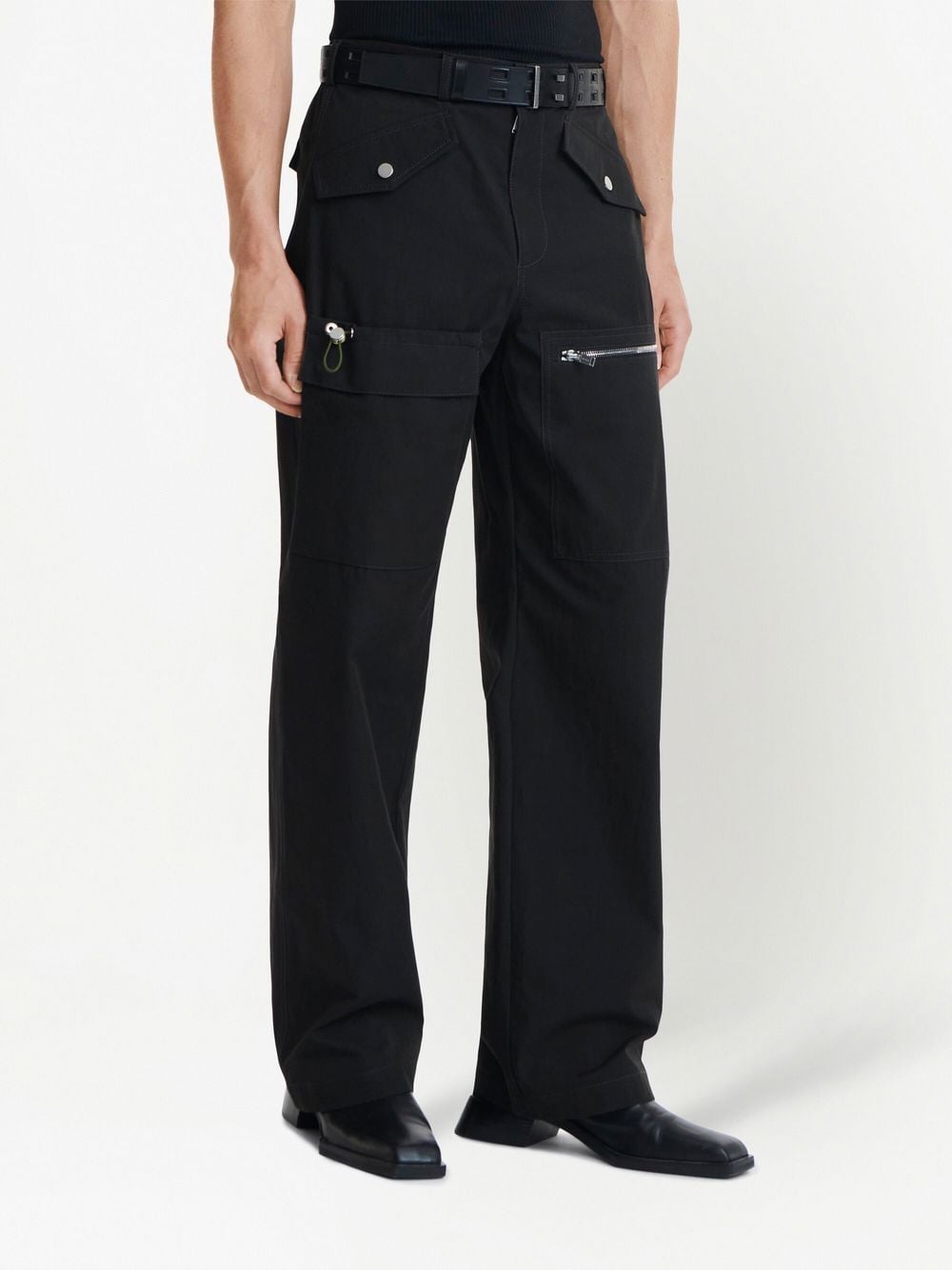 Shop Dion Lee Multi-pocket Straight-leg Trousers In Schwarz