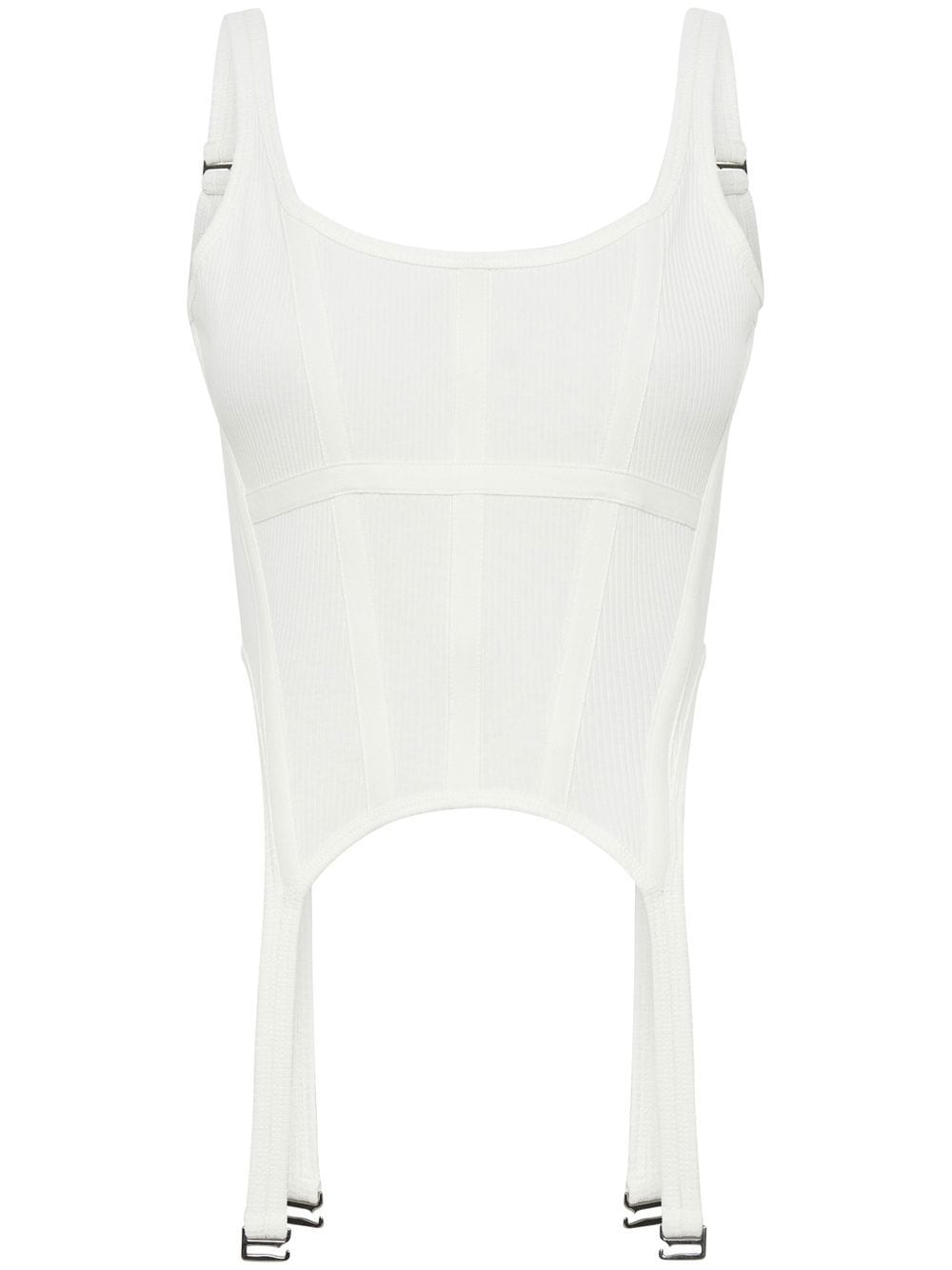 Shop Dion Lee Ribbed Combat Corset In White