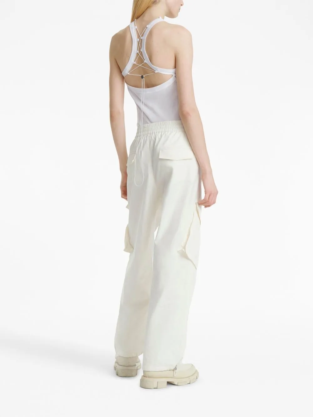 Shop Dion Lee Lock Drawstring Tank Top In Weiss