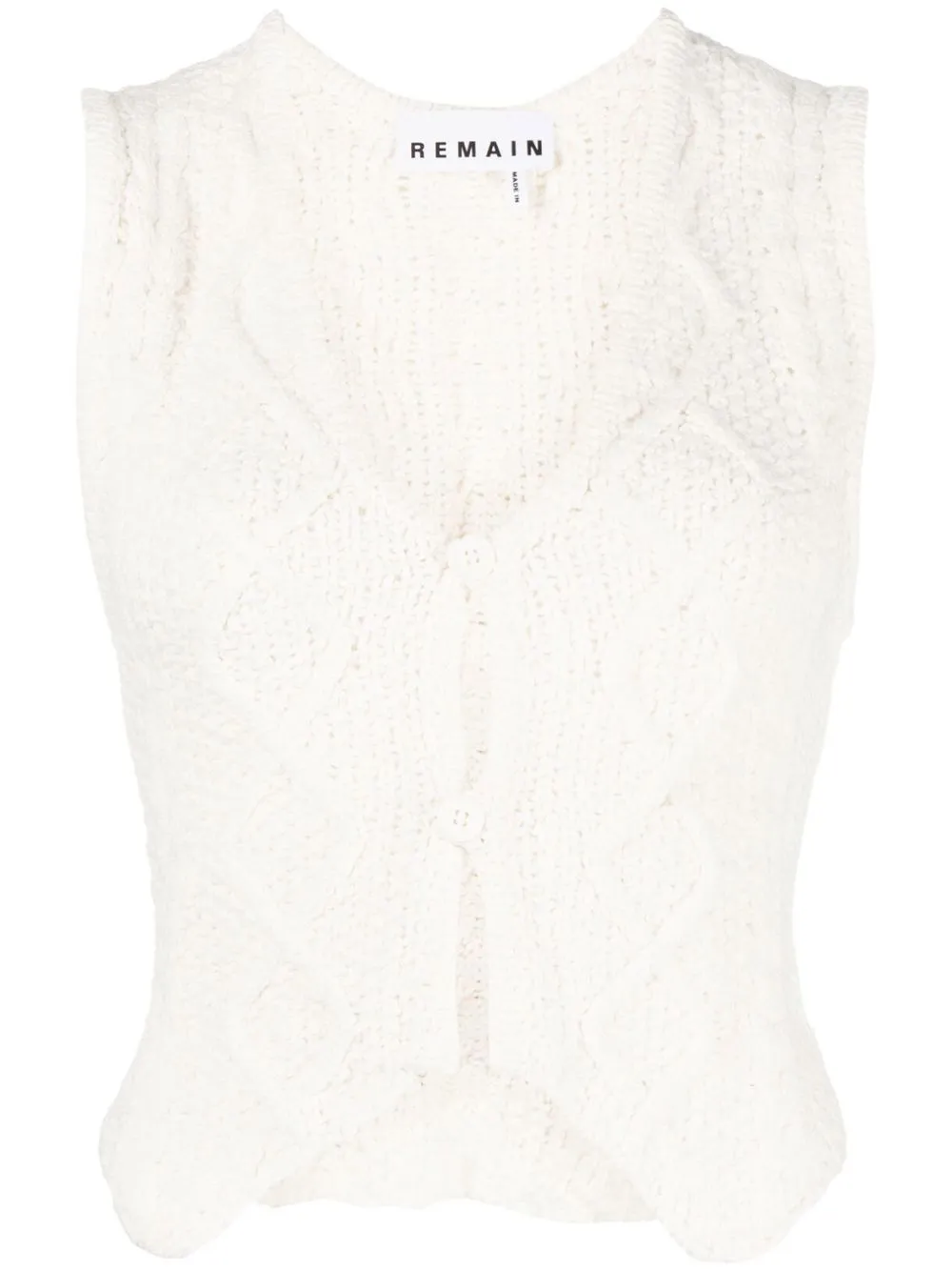 

ROTATE diamond-pattern knitted waistcoat - White