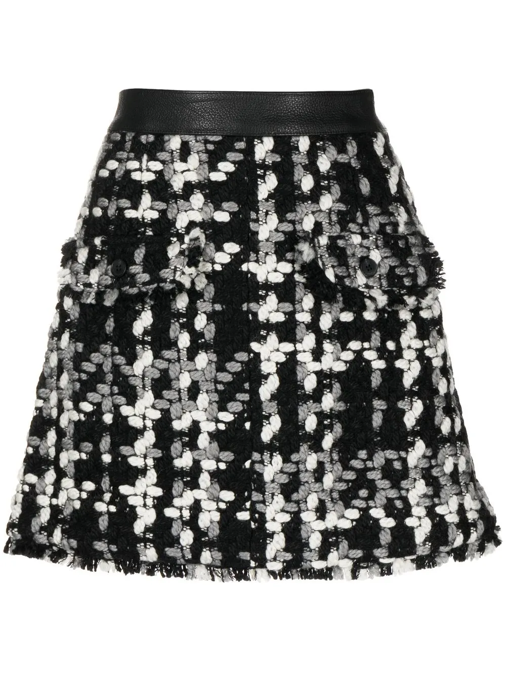 

ROTATE bouclé A-line mini skirt - Black