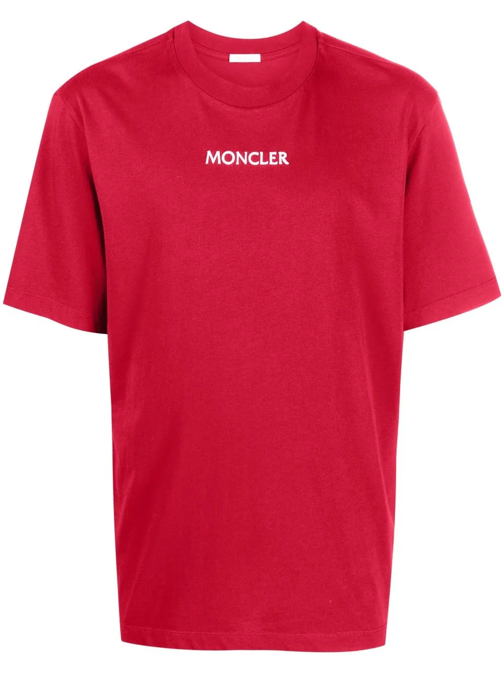 

Moncler playera manga corta con logo estampado - Rojo