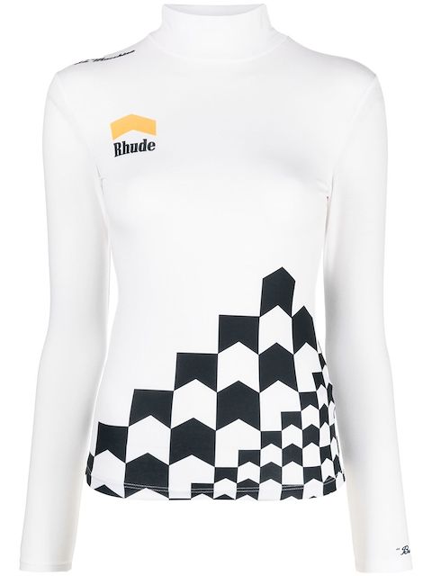 Rhude high-neck long-sleeve T-shirt