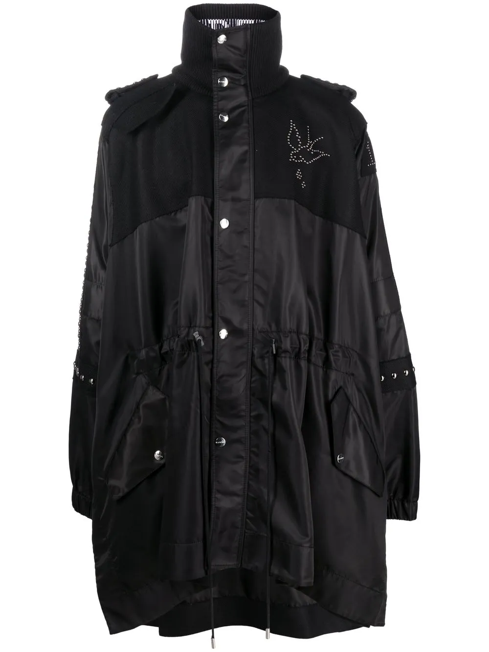 

Iceberg parka con cordones y apliques - Negro