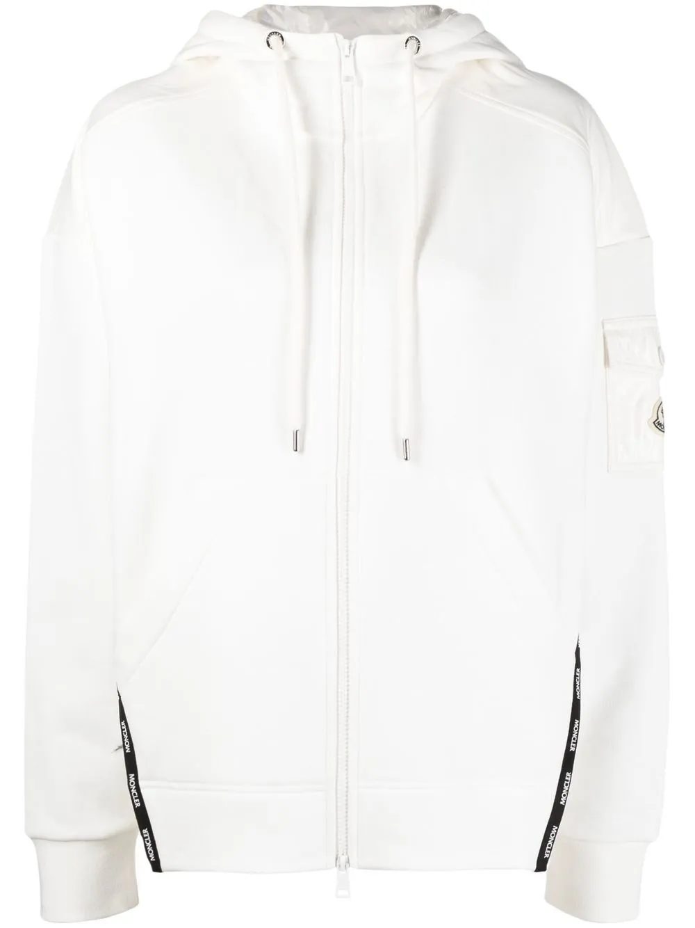 

Moncler logo-patch zip-up hoodie - White