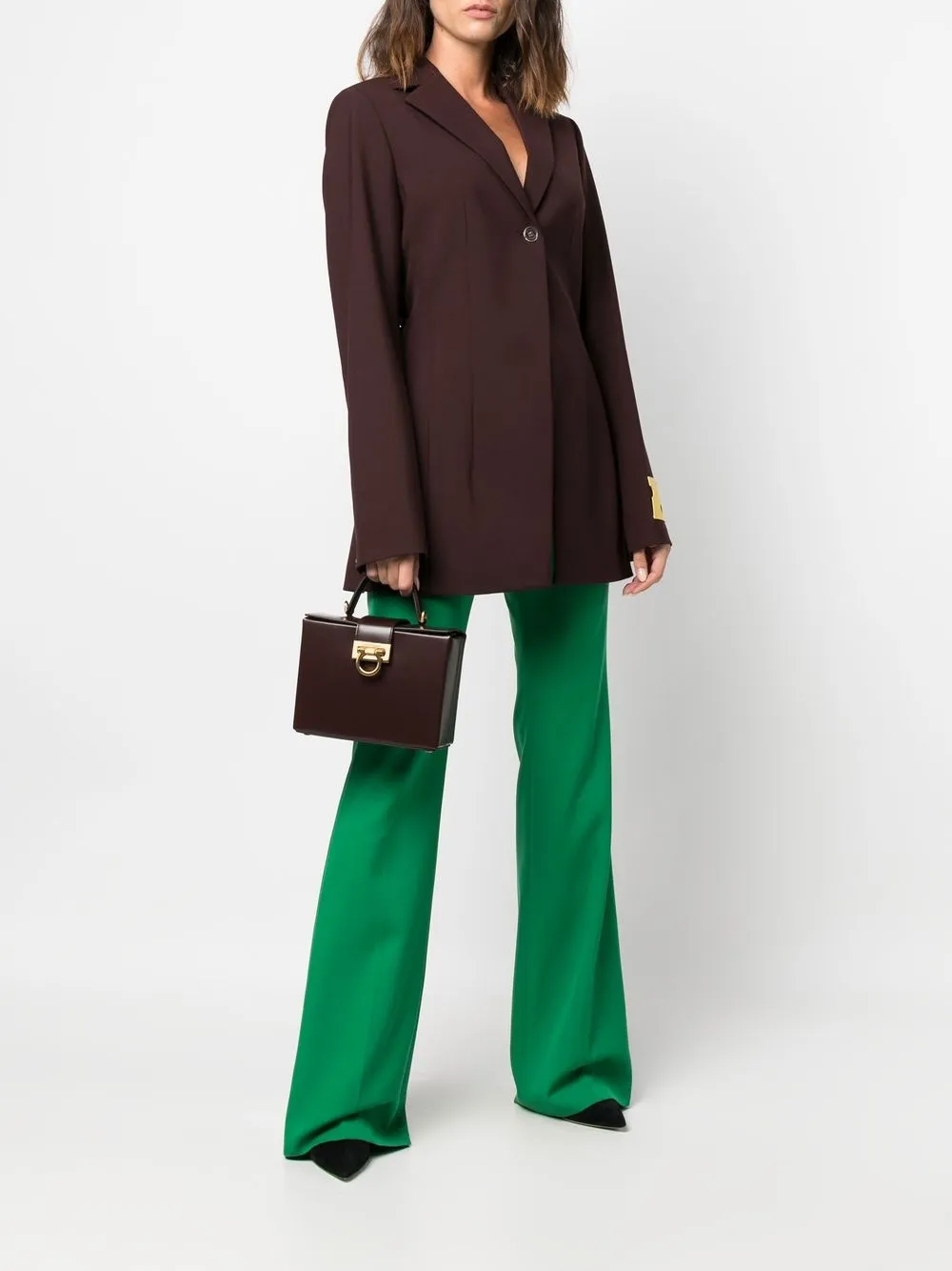 Ferragamo Gancini kleine shopper - Bruin