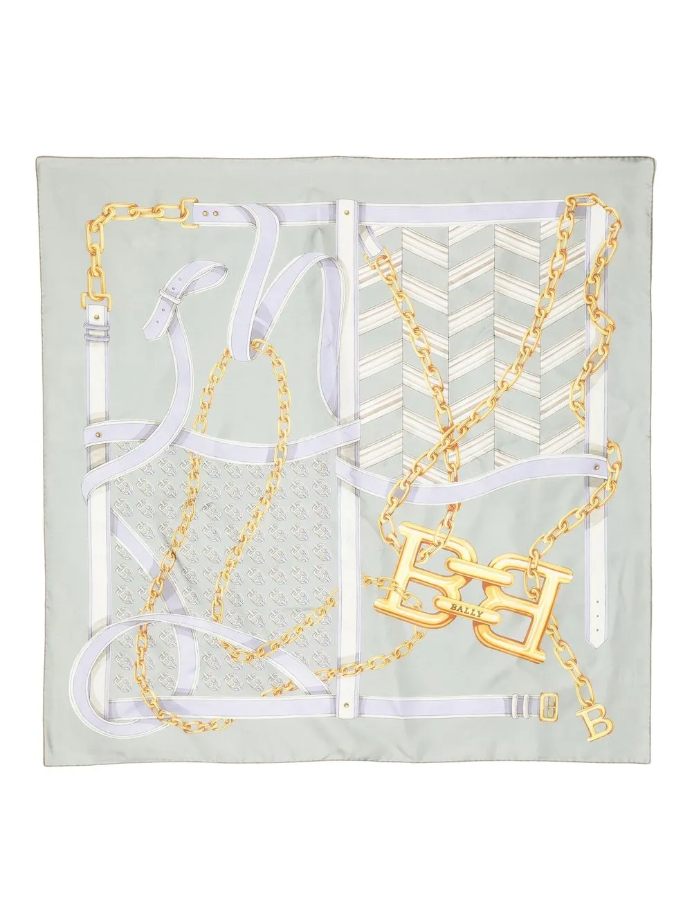 

Bally B-Chain Carré silks carf - Green
