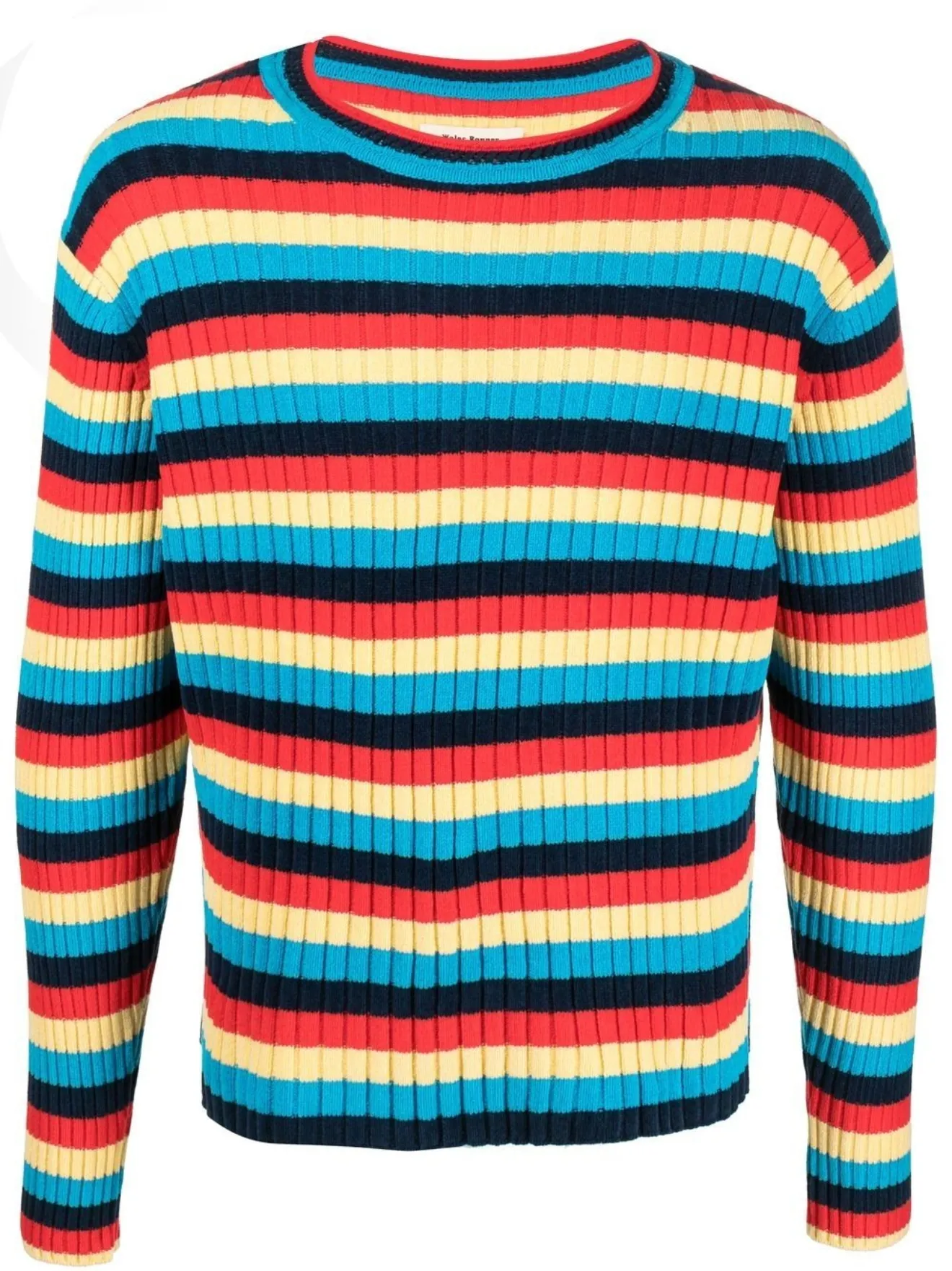 Wales Bonner striped ribknit jumper blue MODES