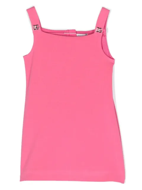 Dolce & Gabbana Kids logo-plaque sleeveless dress