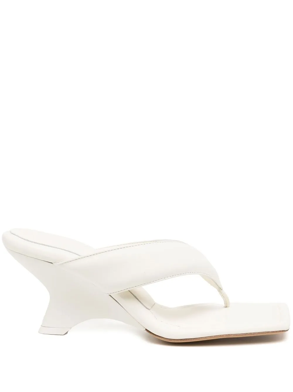 

GIABORGHINI padded leather heeled sandals - White