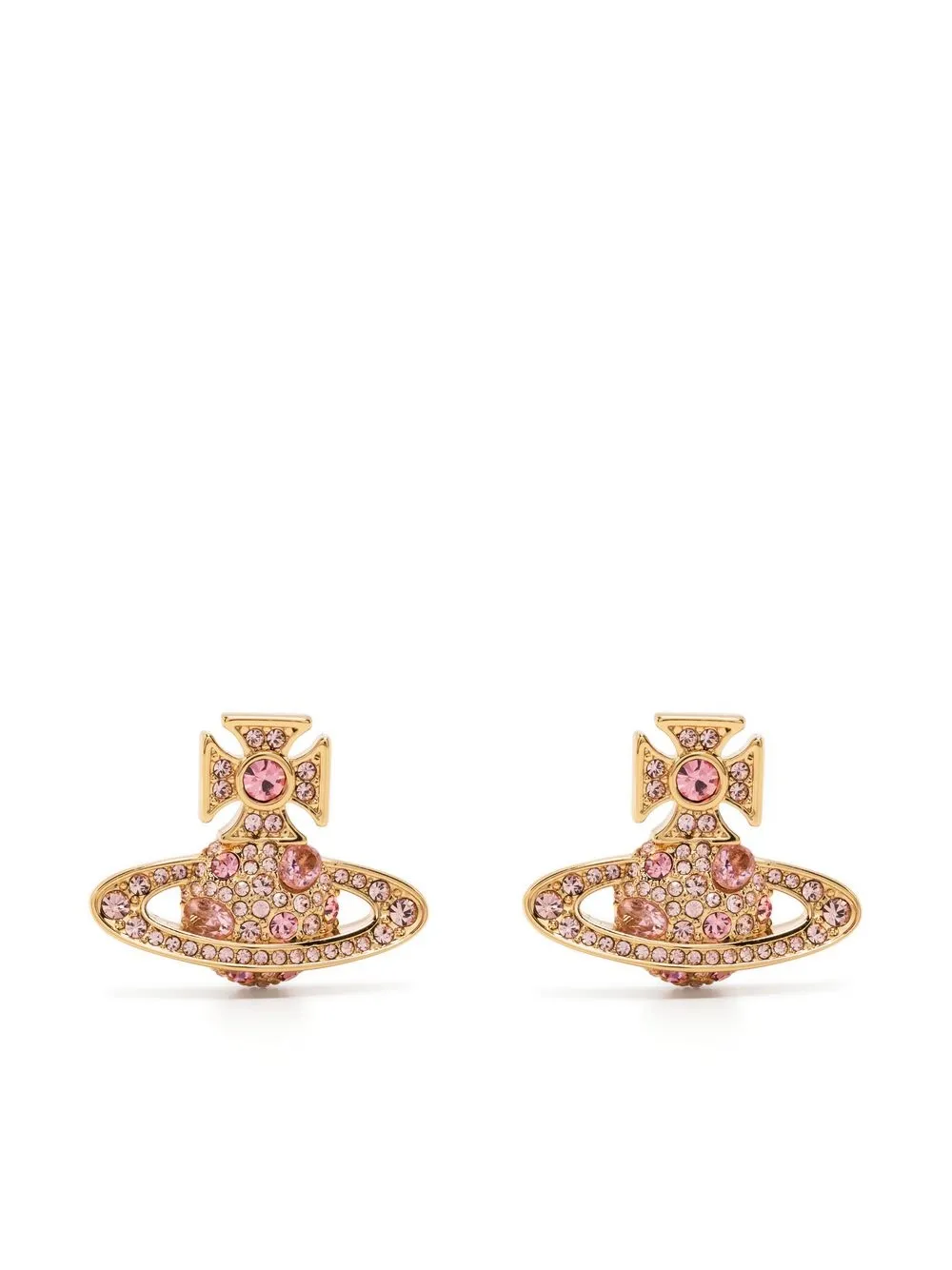 

Vivienne Westwood Francette crystal-Orb earrings - Gold