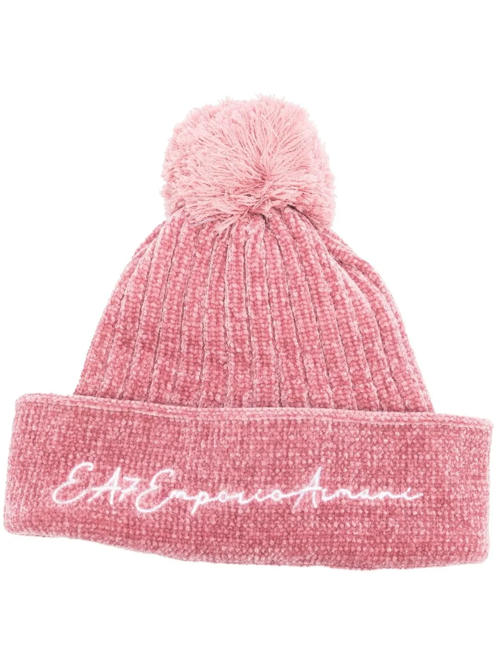 

Ea7 Emporio Armani embroidered-logo pompom beanie - Pink