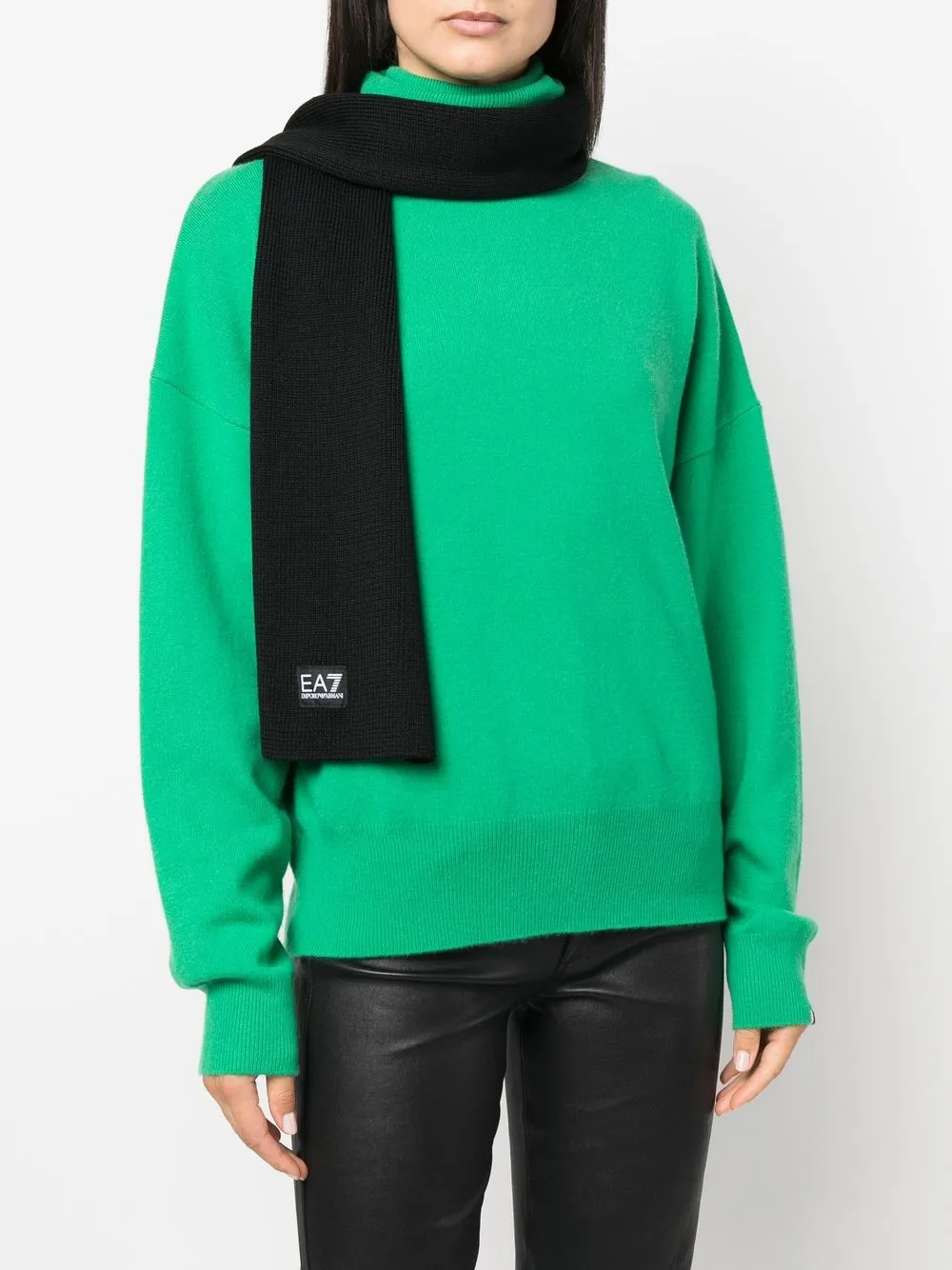 Ea7 Emporio Armani logopatch Knitted Scarf Farfetch