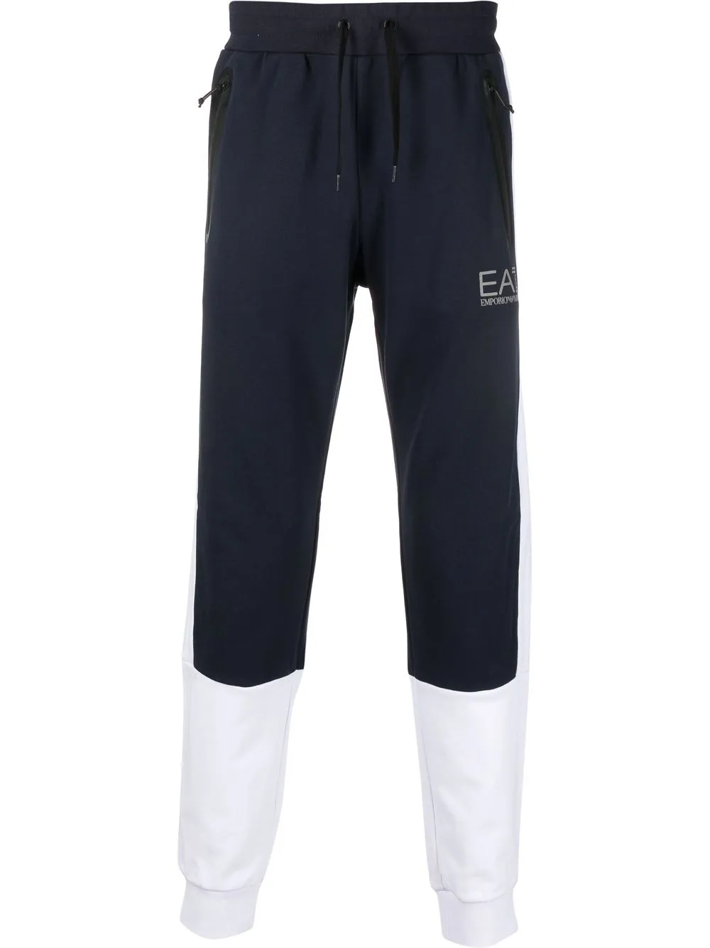 

Ea7 Emporio Armani logo-print cropped track pants - Blue