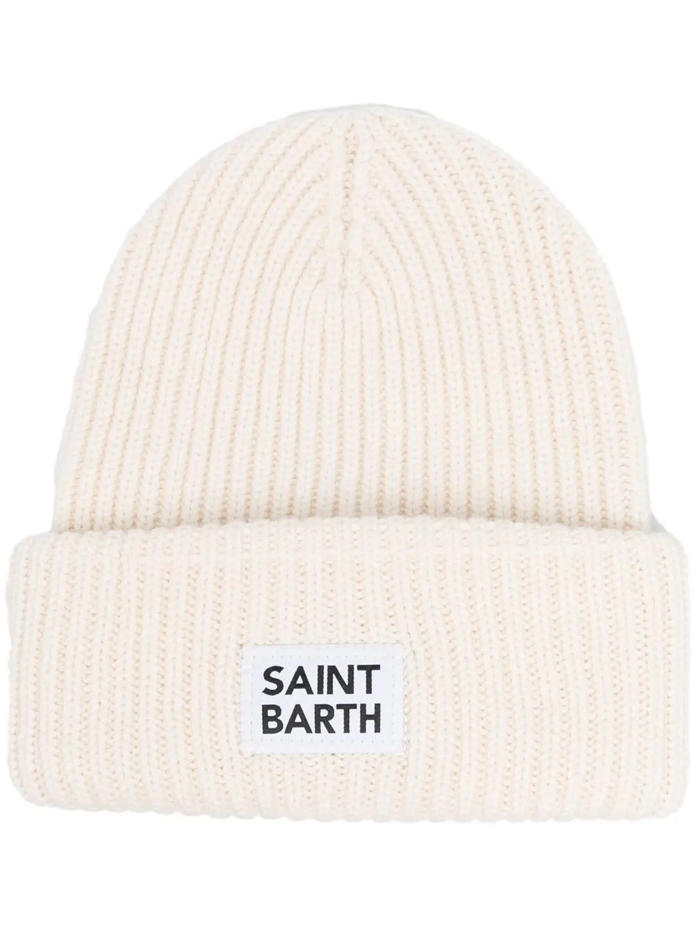 

MC2 Saint Barth ribbed-knit logo-patch beanie - Neutrals