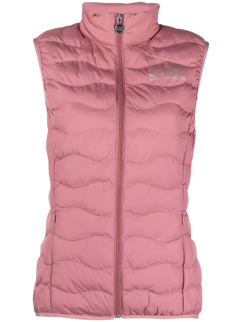 Ea7 Sleeveless Logo-print Gilet In Rosa | ModeSens