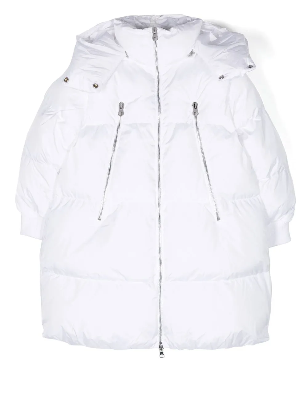 

MM6 Maison Margiela Kids abrigo capitonado con capucha - Blanco