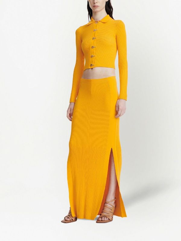 Mustard hotsell ribbed skirt