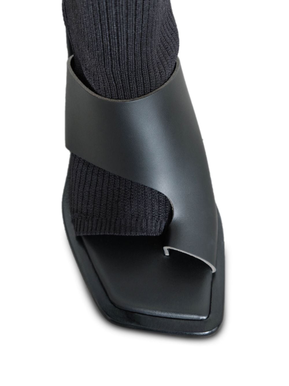 Shop Dion Lee Open-toe Sock Boots In Black