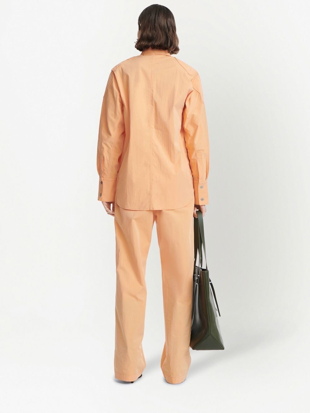 Shop Dion Lee Shoulder-pad Point-collar Shirt In Orange