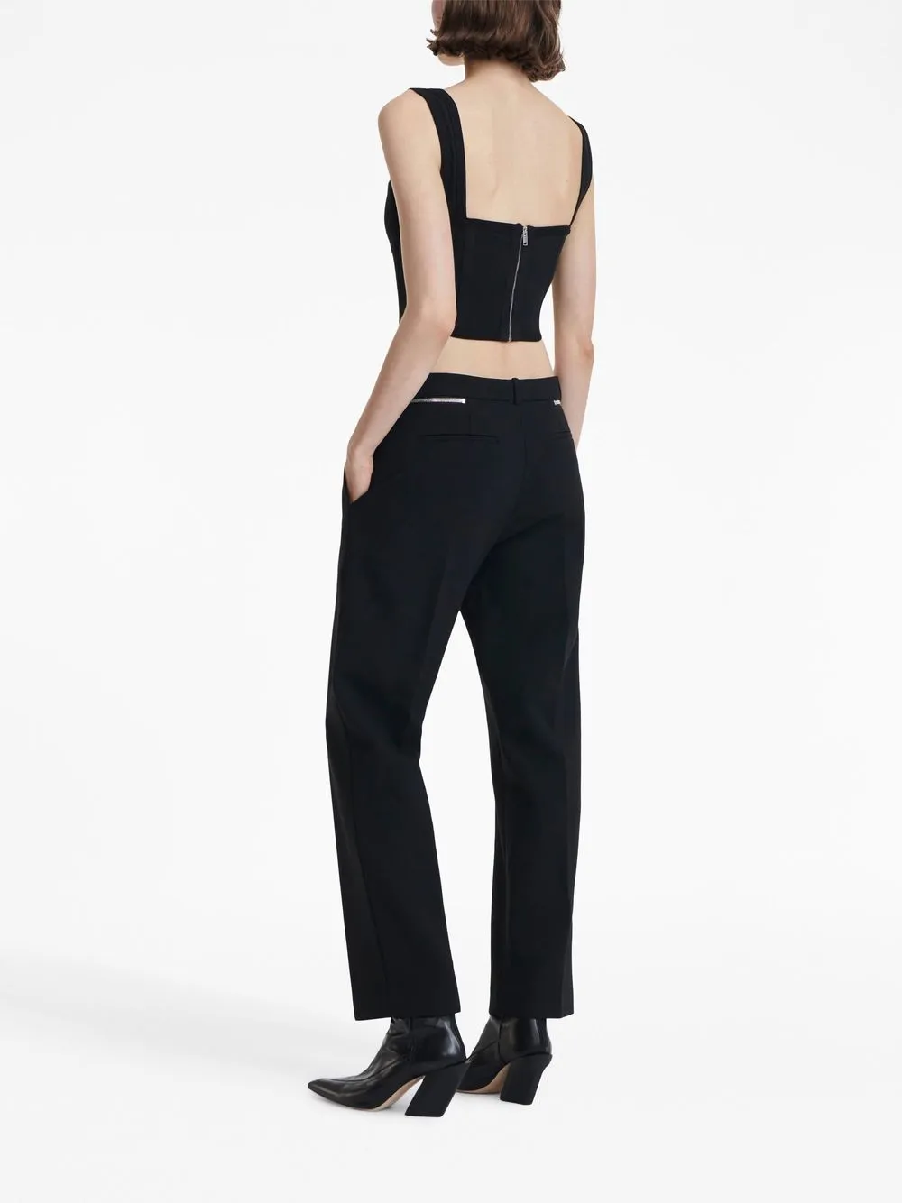 Shop Dion Lee Zip-waist Trousers In Schwarz