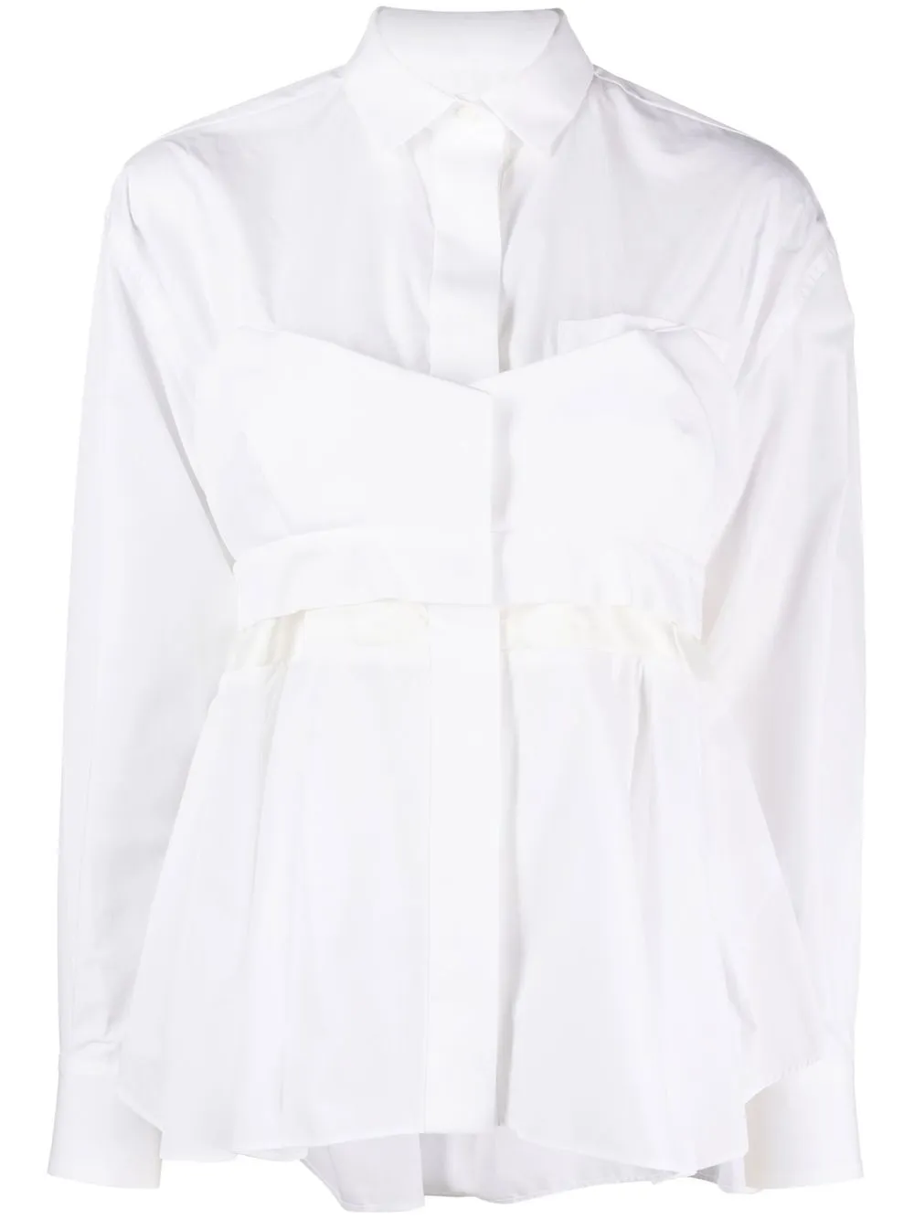 

sacai camisa acampanada con botones - Blanco