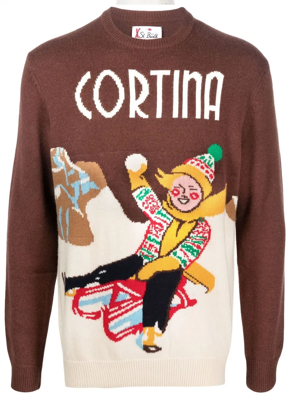 Mc2 Saint Barth Cortina Intarsia-knit Jumper In Braun