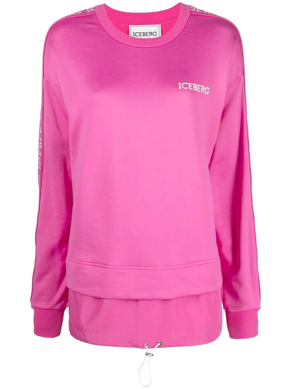 

Iceberg logo-stripe drawstring sweatshirt - Pink