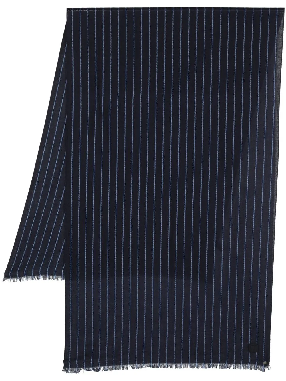 

Ferragamo pinstripe frayed-edge scarf - Blue