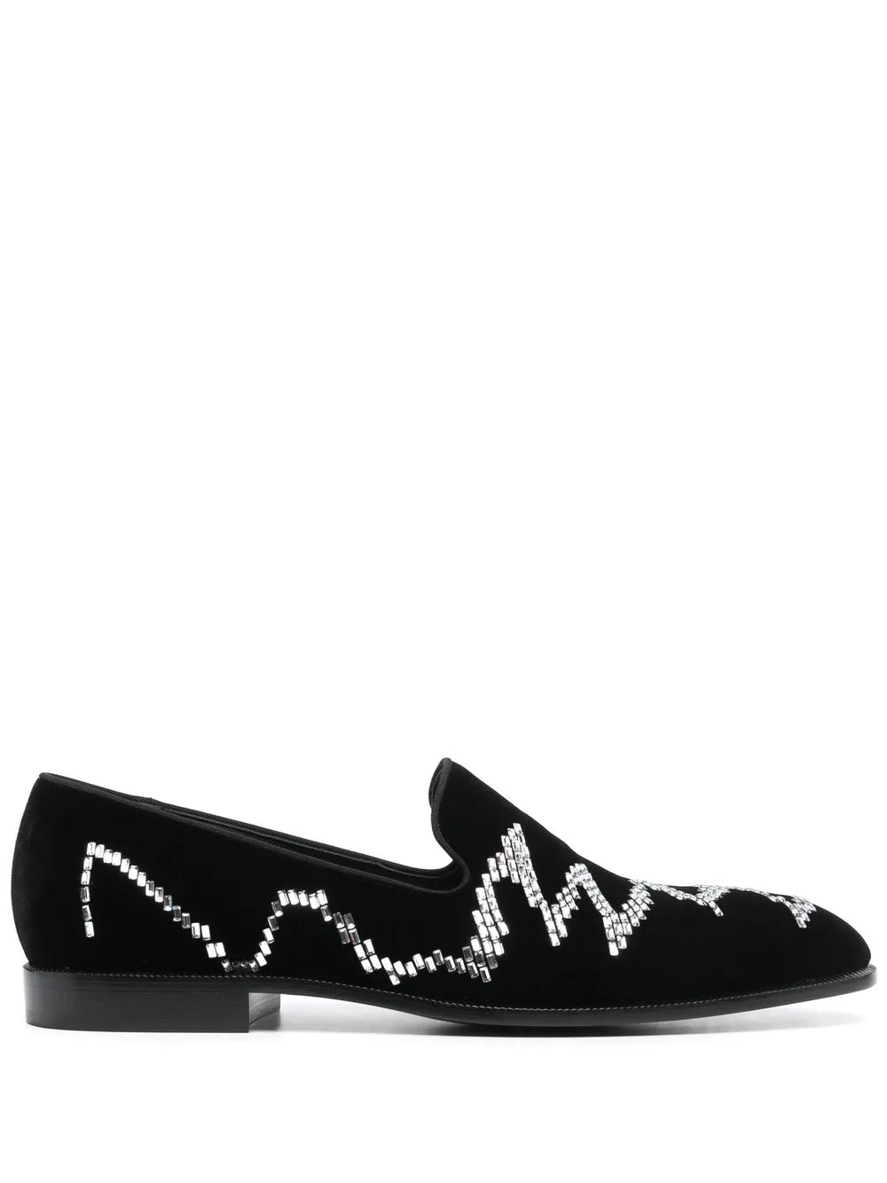 

Giuseppe Zanotti crystal-embellished velvet loafers - Black