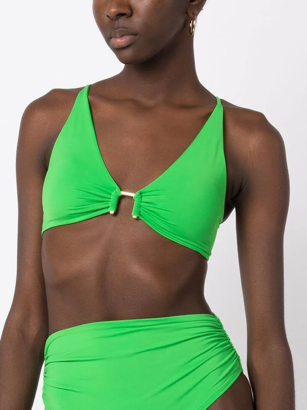 Lenny Niemeyer Hardware-detail Bikini Top In Green