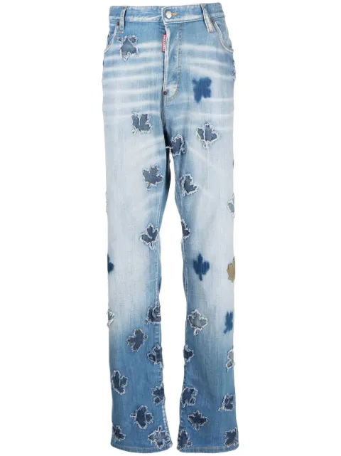 maple leaf straight-leg jeans