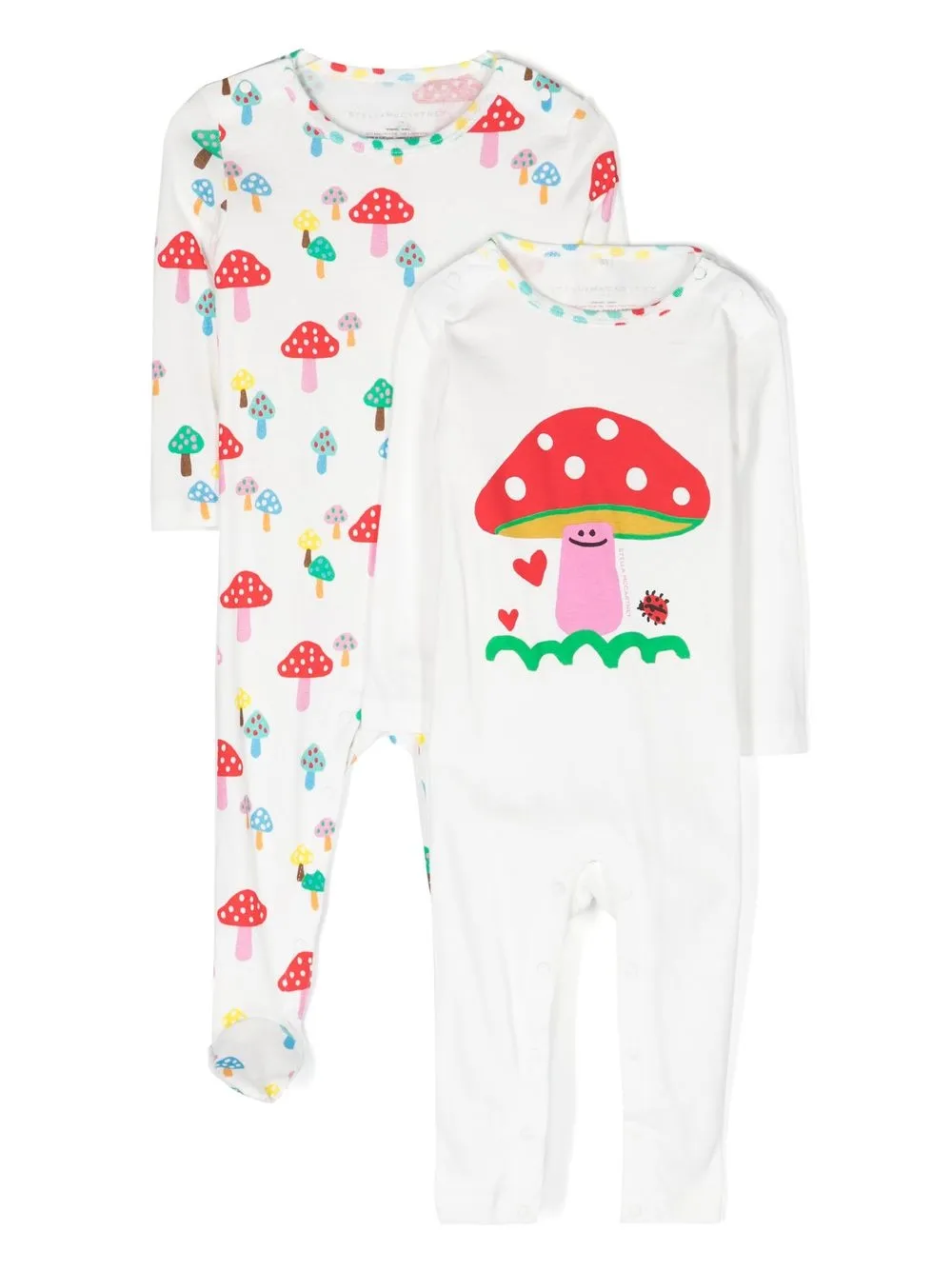 Stella Mccartney Babies' Mushroom-print Pyjamas Two-pack In White