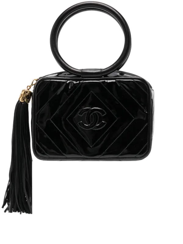 CHANEL Pre Owned 1990 Tassel Chevron Tote Bag Farfetch