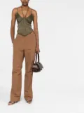 Dion Lee patterned-jacquard halterneck cami top - Green