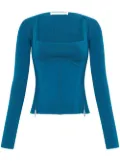 Dion Lee Moto zip-up corset top - Blue