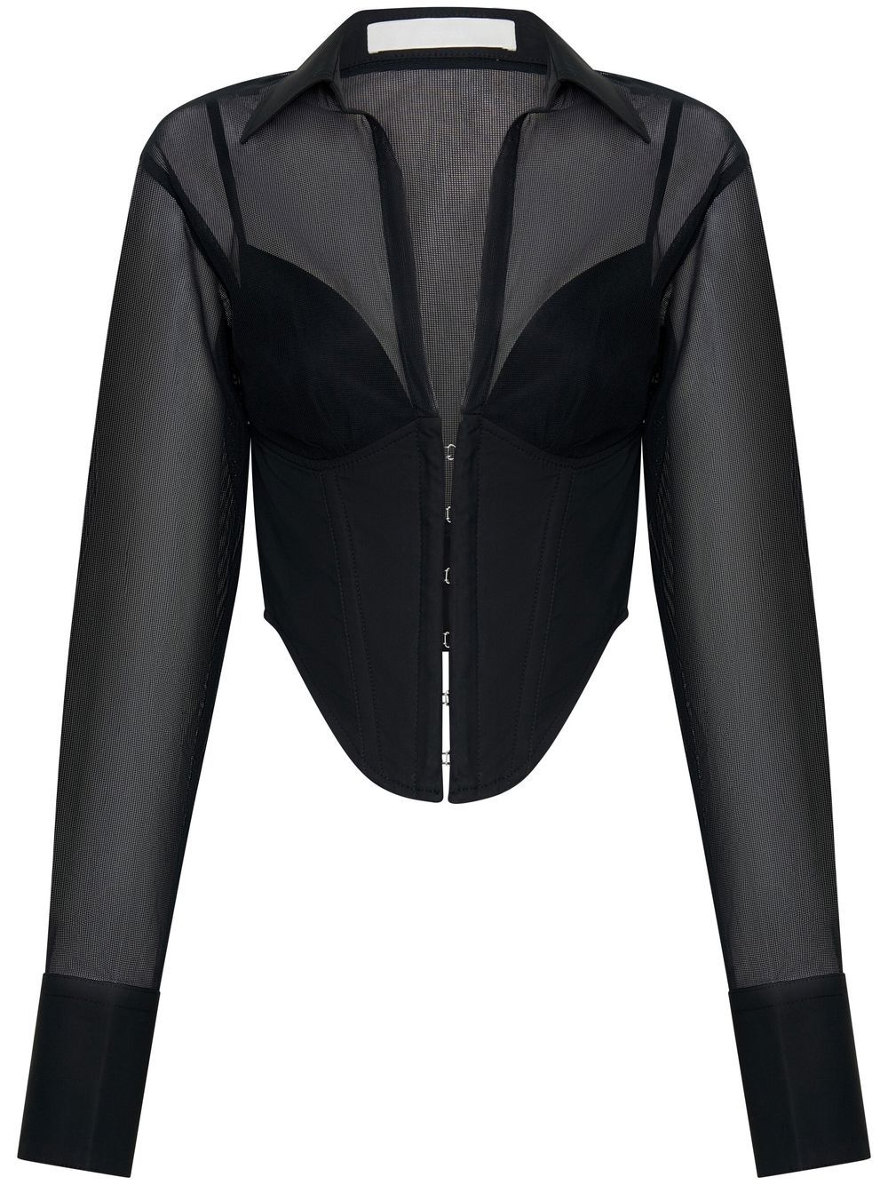 Dion Lee Grid sheer corset shirt - Black