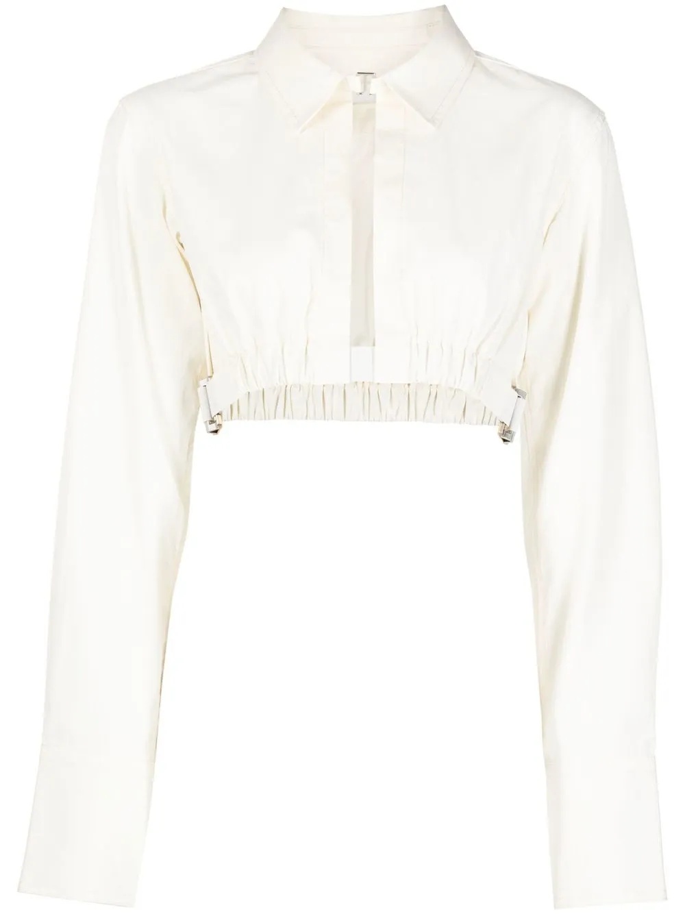 

Dion Lee Safety Slider cropped elasticated shirt - Neutrals